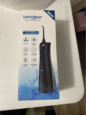 Leominor Cordless Dental Flosser 5 Mode Water Flosser Black New In Box